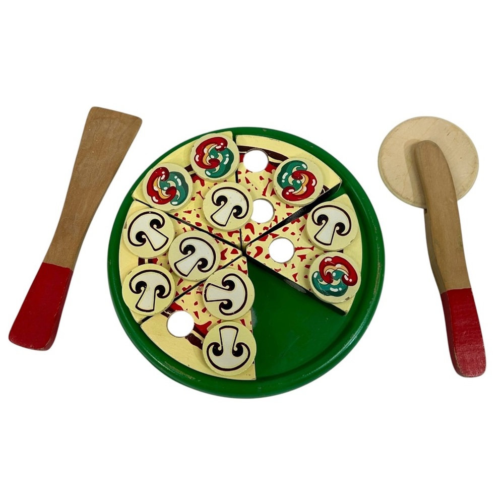Melissa & Doug Wooden Pizza Party Playset Utensils Italian Toppings PARTS